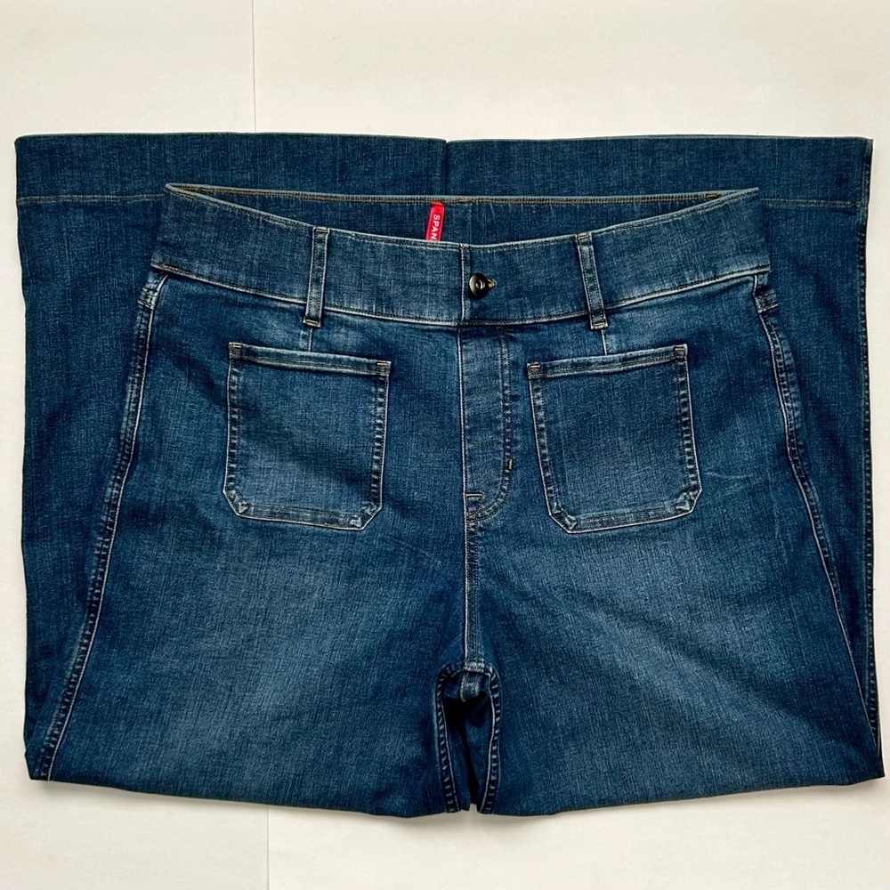 Spanx Cropped Wide Leg Jeans with Patch Pockets Sailor Pull On Size 1X - Picture 6 of 12